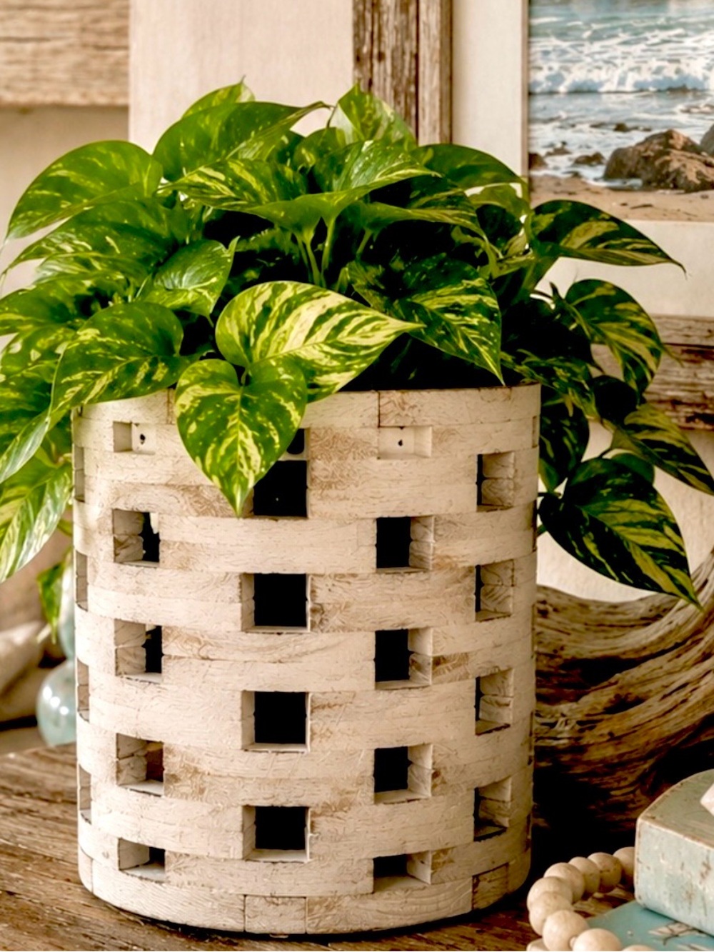 Beautiful wooden planter
